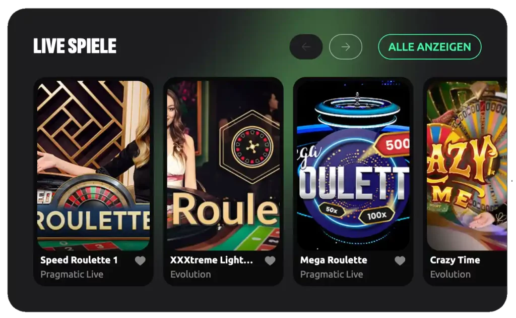 Live casino spiele