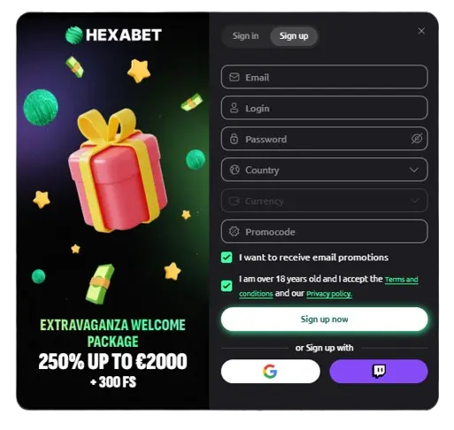 Hexabet login